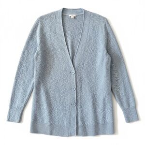 J.Jill Baby Blue Button Front Cardigan Sweater Large Grandpa Core Size Large 🌿